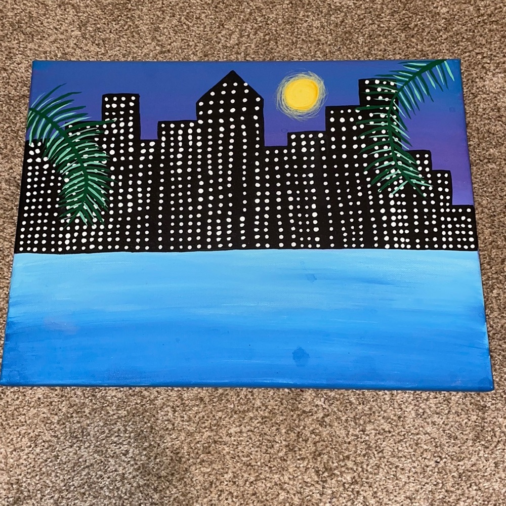 City, original artwork, 12” x 16”